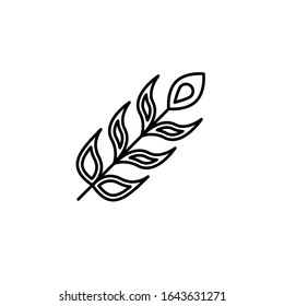 Vector illustration, feather icon. Line design template