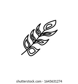 Vector illustration, feather icon. Line design template