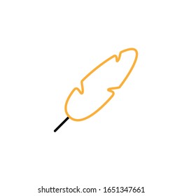 Vector illustration, feather icon. Line design template