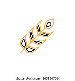 Vector illustration, feather icon. Line design template