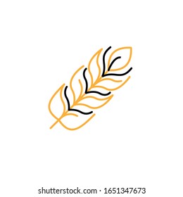 Vector illustration, feather icon. Line design template