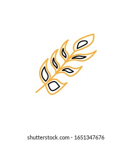 Vector illustration, feather icon. Line design template