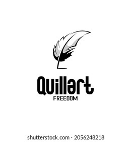 vector illustration of feather logo, education, simple logo