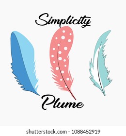 vector illustration of feather plume