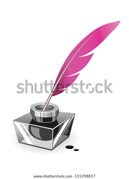 Download Vector Illustration Feather Quill Pen Standing Stock ...