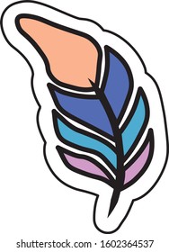 Vector illustration of feather ready to make sticker from it 