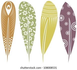 Vector illustration of feathers