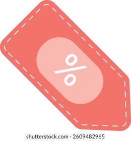 vector illustration features a modern and minimalist discount tag, ideal for retail and promotional use. The tag is designed with a distinctive slanted rectangular shape.