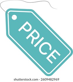 vector illustration features a modern and minimalist price tag, ideal for retail and promotional use. The tag is designed with a distinctive slanted rectangular shape (angled rectangle).