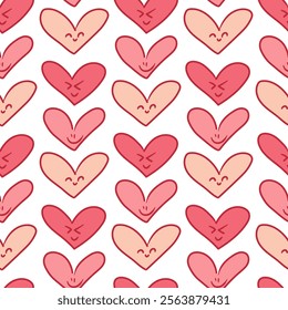 vector illustration features a whimsical pattern of hand-drawn hearts, showcasing romantic doodles and playful scribbles. for Valentines Day, it embodies love and charm in a unique artistic style.