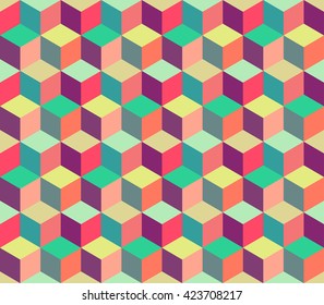 Vector illustration featuring an abstract 3D cube pattern with a modern geometric design and subtle shading, suitable for technology and digital-themed projects.