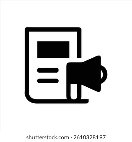 A vector illustration featuring a document with text and a speaker symbol suggesting audio content. The design portrays a clear communication theme, suitable for digital media.