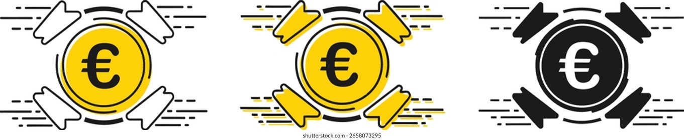 Eine Vektorgrafik mit dem Euro-Münzsymbol, das sich ideal für die Geschäftskonzepte der Finanzmärkte und Banken eignet. Ein modernes und kreatives Gestaltungselement.