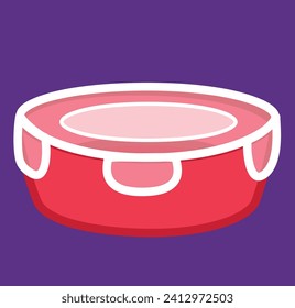A vector illustration featuring a food storage box neatly placed in the refrigerator, showcasing organized and chilled meals. This graphic is perfect for conveying the concept of meal preparation