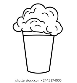 Vector illustration featuring an outline icon of a bubbly frothy beer.