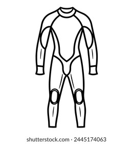 Vector illustration featuring an outline icon of a durable diving wetsuit.