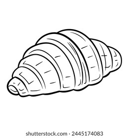 Ilustración vectorial con un ícono de contorno de un delicioso croissant.