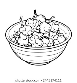 Vector illustration featuring an outline icon of a hearty cereal breakfast.