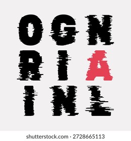 Ilustração vetorial com a frase "original" em um estilo tipográfico simples, mas legal. Com uma combinação de cores contrastantes, o design é limpo, moderno e significativo, adequado para camisetas, chapéus, canecas, cartazes e outras aplicações de impressão ou mercadoria.
