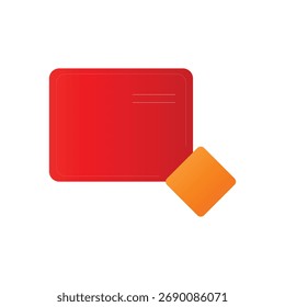 Vector illustration featuring a red card with a subtle texture and an orange square overlay. This versatile graphic is ideal for financial services illustrations.