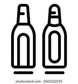 Vector illustration featuring simple line art of two distinct sauce bottles