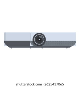 Vector illustration featuring a sleek, contemporary video projector isolated on a white background