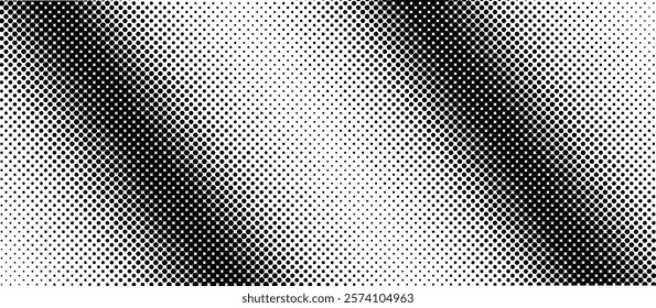 Vector illustration featuring a striking diagonal halftone dotted pattern in black and white contrast, perfect for enhancing flyers, brochures, banners, and backdrops.