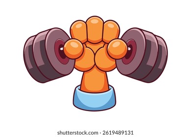 Vector illustration featuring strong hands gripping dumbbells with clean outlines and realistic proportions. Ideal for motivational fitness, strength, and workout designs.