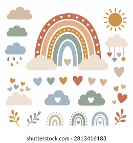 Vector illustration featuring various religious symbols and icons in vibrant colors