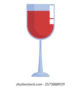 Vector illustration featuring a wine glass filled with red wine, showcasing markings for accurate portion control