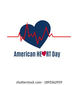vector illustration of february is american heart month concept design
