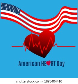 vector illustration of february is american heart month concept design