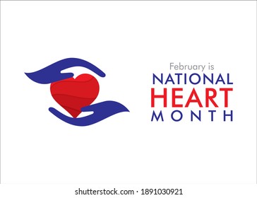 Vector Illustration Of February Is National Heart Month Concept Design