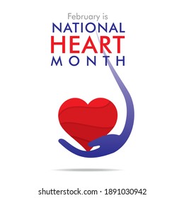 vector illustration of february is national heart month concept design