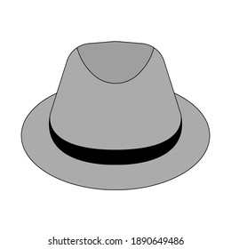 Vector illustration of a fedora hat, perfect for icons or use for clothing and fashion businesses