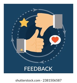 vector illustration of feedback. cooperation. good and bad.