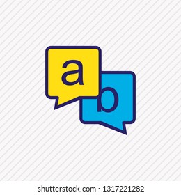 Vector illustration of feedback icon colored line. Beautiful vacation element also can be used as dialog icon element.
