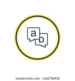 Vector illustration of feedback icon line. Beautiful tourism element also can be used as dialog icon element.