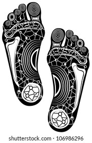 Vector illustration of feet