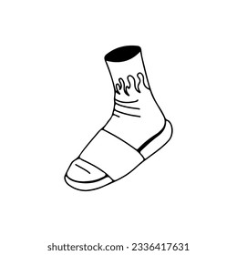 vector illustration of feet wearing sandals