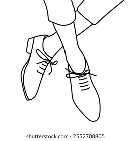 vector illustration of feet wearing shoes