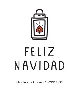 Vector illustration - Feliz navidad it's merry christmas in Spanish.  Best for greeting card, stickers, t shirt, posters, flyers design. 