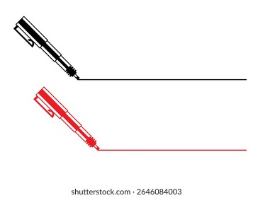 Vector Illustration of a Felt Tip Marker Drawing a Bold Line — Hand-Drawn Underline Graphic for Branding, Highlighting, and Design Accents