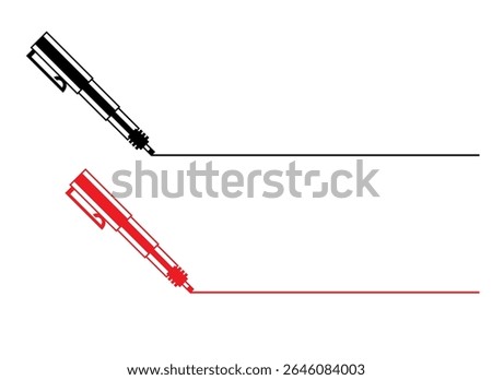 Vector Illustration of a Felt Tip Marker Drawing a Bold Line — Hand-Drawn Underline Graphic for Branding, Highlighting, and Design Accents