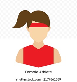 Vector illustration of Female athlete Avatar in color on a transparent background (PNG). EPS Vector