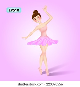 vector illustration of female ballet dancer