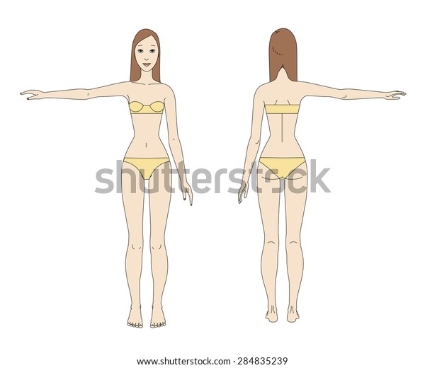 Vector Illustration Female Body Underwear Front Stock Vector Royalty Free Shutterstock