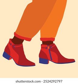 Ilustración vectorial de botas femeninas