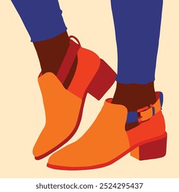 Vector illustration of female boots