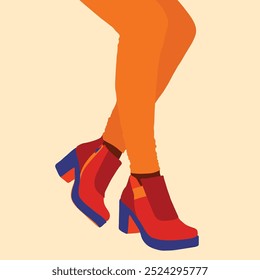 Vector illustration of female boots
